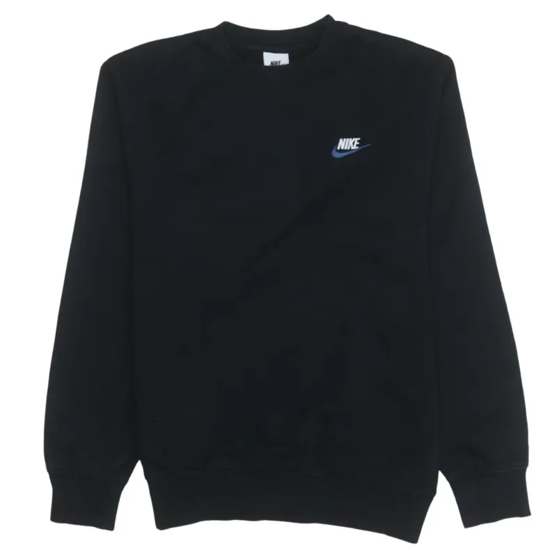 Nike Black Sweatshirt Men's XSmall Embroidered Chest Logo Crewneck Pullover Fleece Top sold by Vintage Club