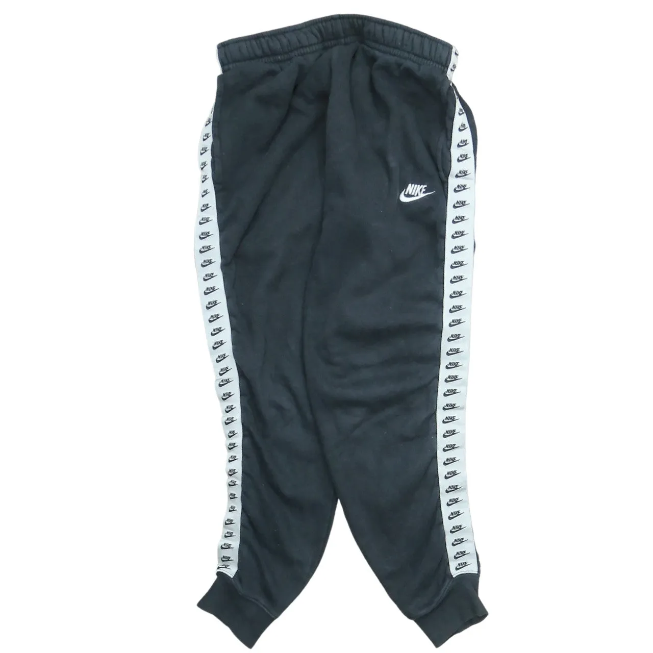 Nike Black Joggers Women’s Small Taped Logo Side Stripes Elastic Waist Cuffed Sweatpants sold by Vintage Club