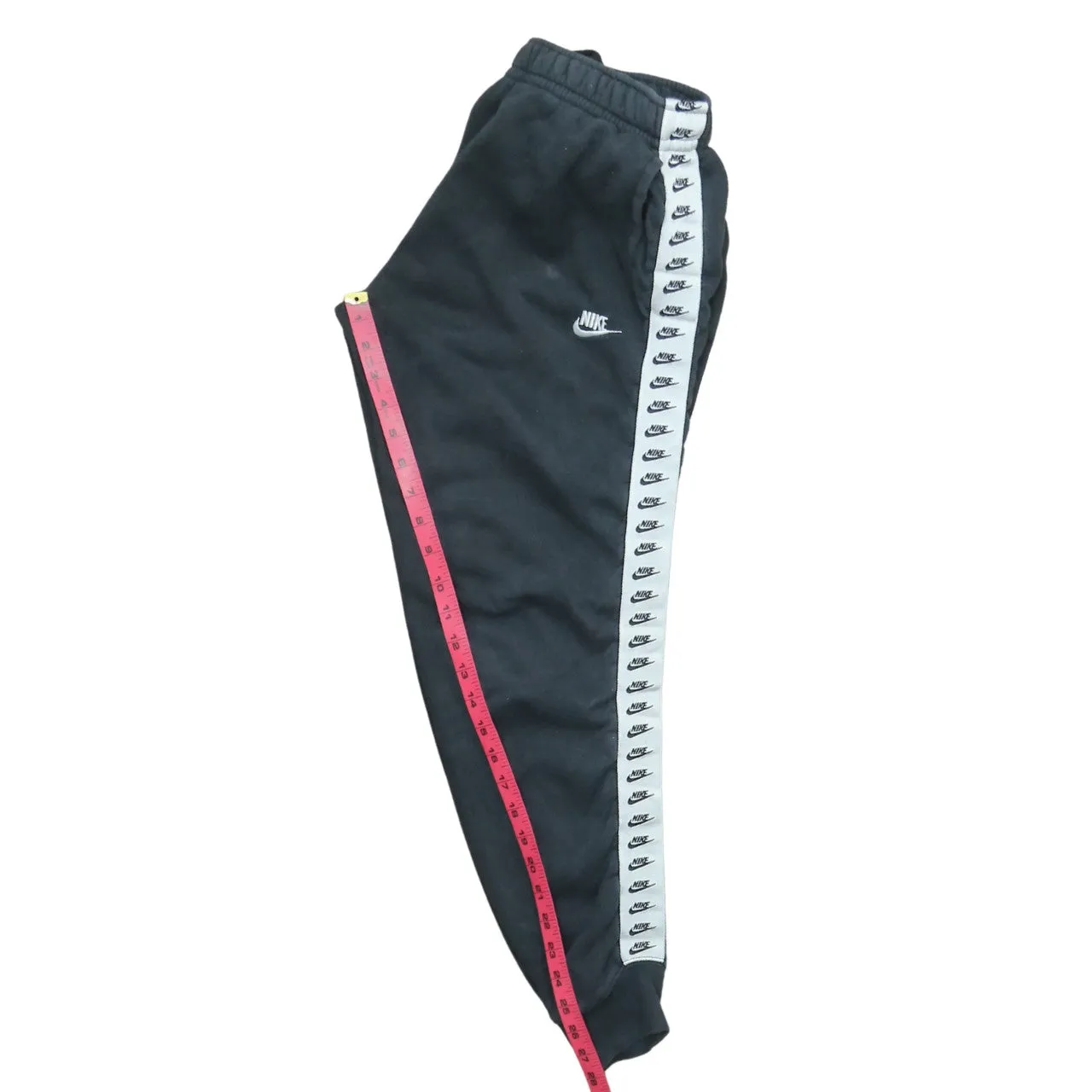 Nike Black Joggers Women’s Small Taped Logo Side Stripes Elastic Waist Cuffed Sweatpants sold by Vintage Club product image thumbnail 5