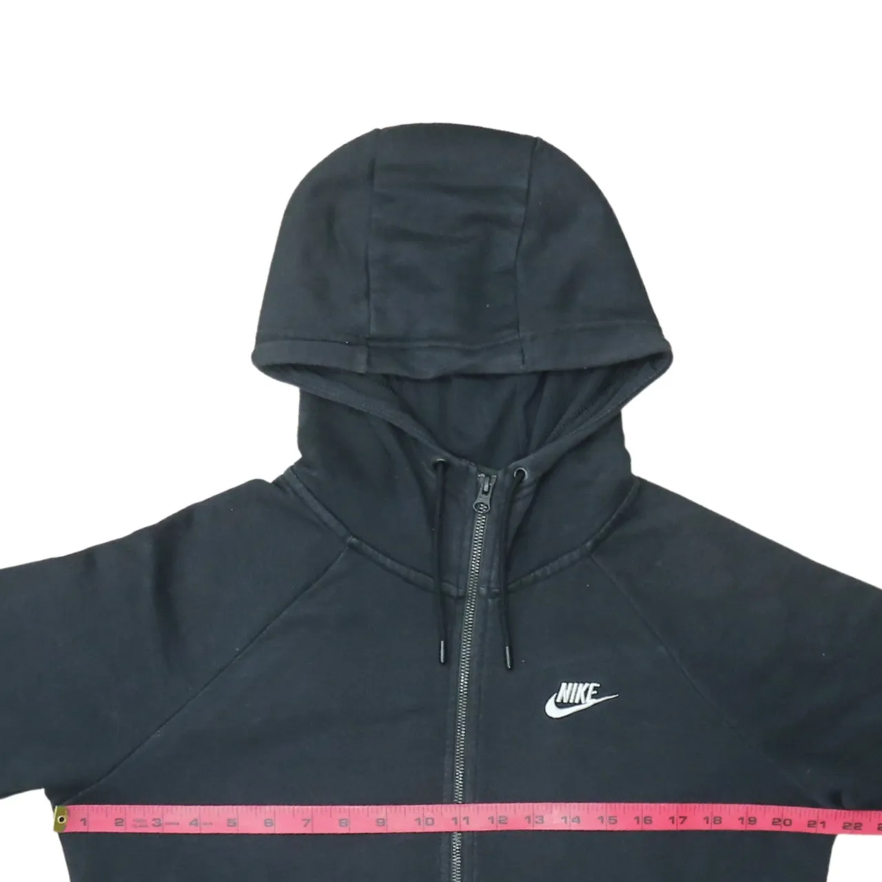 Nike Black Full Zip Hoodie Men's Medium Embroidered Swoosh Split Pouch Pocket Sweatshirt sold by Vintage Club product image thumbnail 5