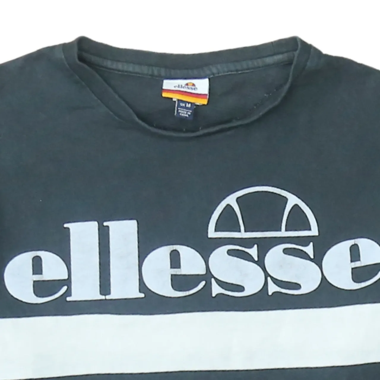 Ellesse Black T Shirt Men's Medium Large Front Logo White Stripe Casual Tee sold by Vintage Club product image thumbnail 3