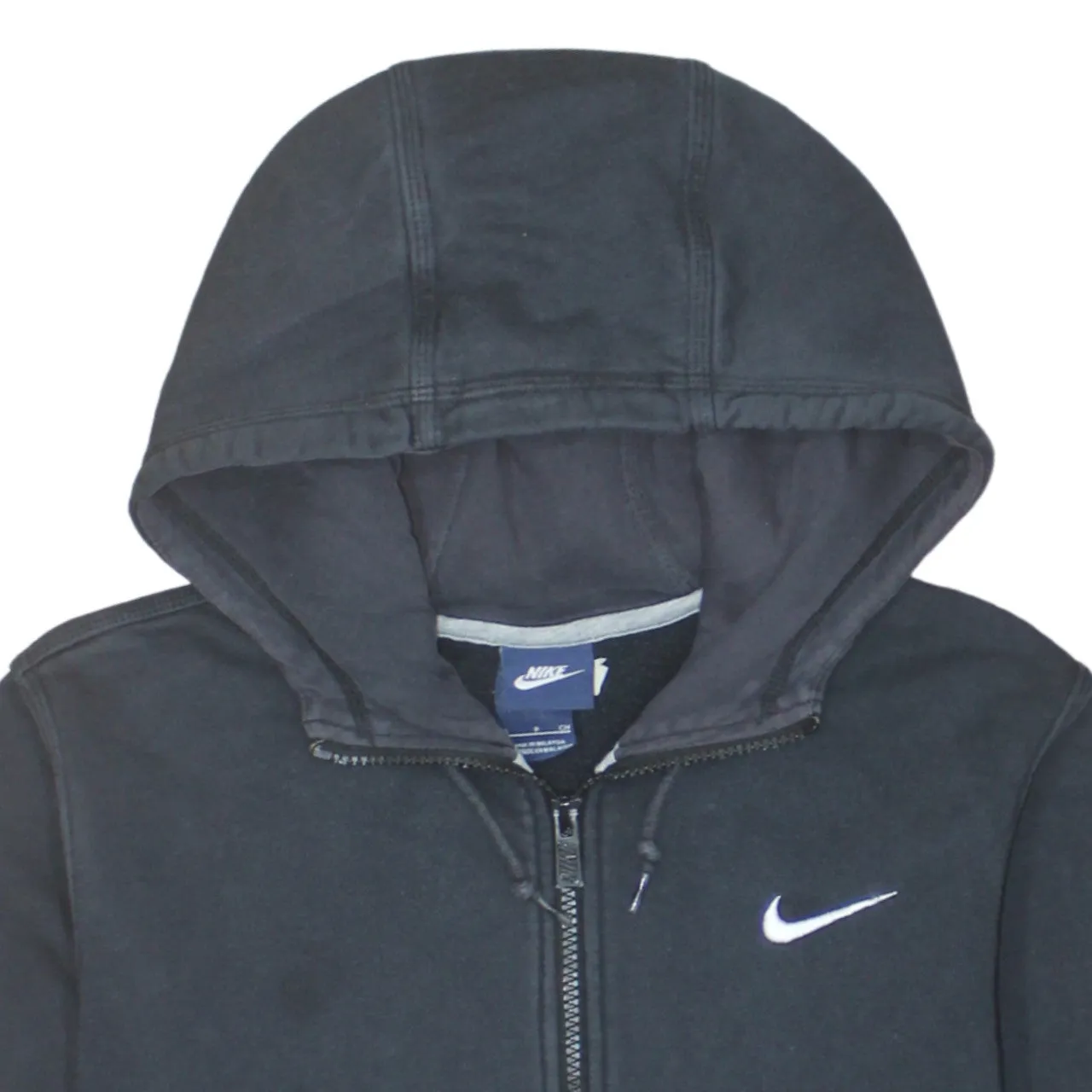 Nike Black Full Zip Hoodie Men's Small Embroidered Swoosh Split Pocket Fleece Sweatshirt sold by Vintage Club product image thumbnail 3