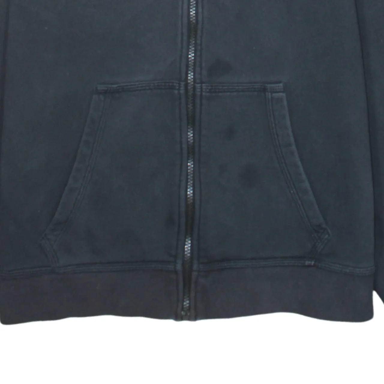 Nike Black Full Zip Hoodie Men's Small Embroidered Swoosh Split Pocket Fleece Sweatshirt sold by Vintage Club product image thumbnail 4