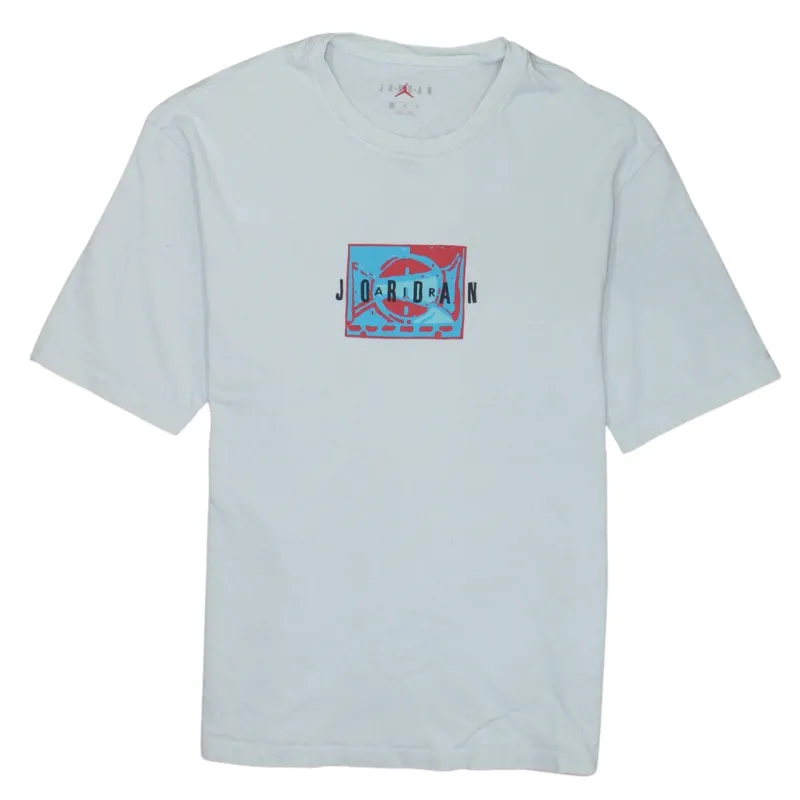 Jordan White T-Shirt Men's Medium Printed Chest Graphic Short Sleeve Casual Tee sold by Vintage Club