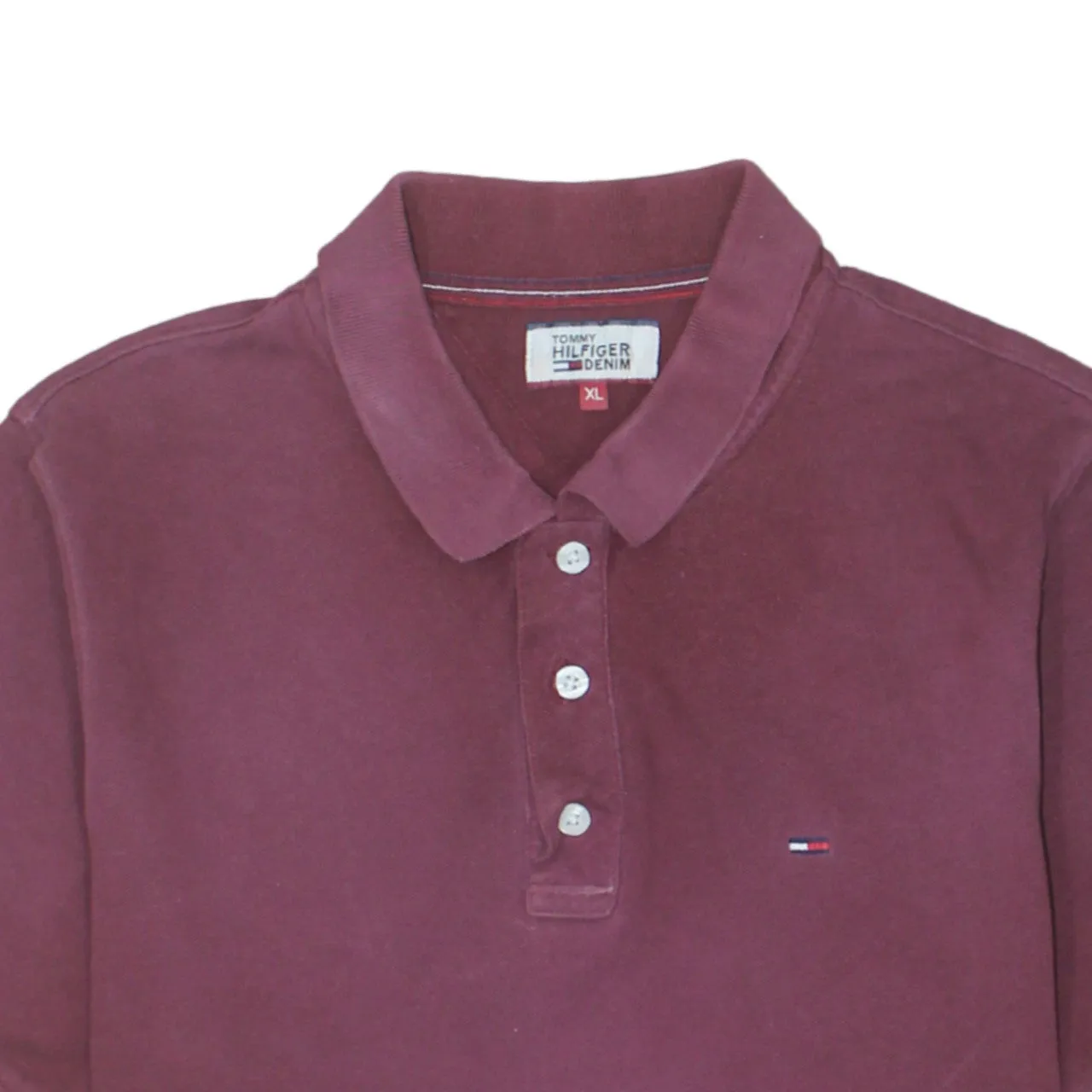 Tommy Hilfiger Burgundy Red Polo Shirt Women’s XLarge Embroidered Flag Logo Short Sleeve Top sold by Vintage Club product image thumbnail 3