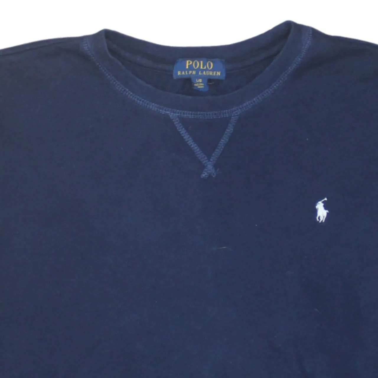 Polo Ralph Lauren Navy Sweatshirt Women's Large Embroidered Pony Logo Crewneck Pullover sold by Vintage Club product image thumbnail 3