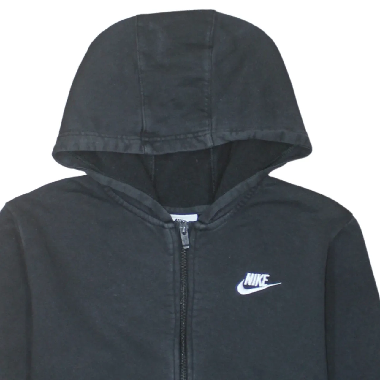 Nike Black Full Zip Hoodie Women’s XLarge Printed Swoosh Logo Split Pocket Sweatshirt sold by Vintage Club product image thumbnail 3
