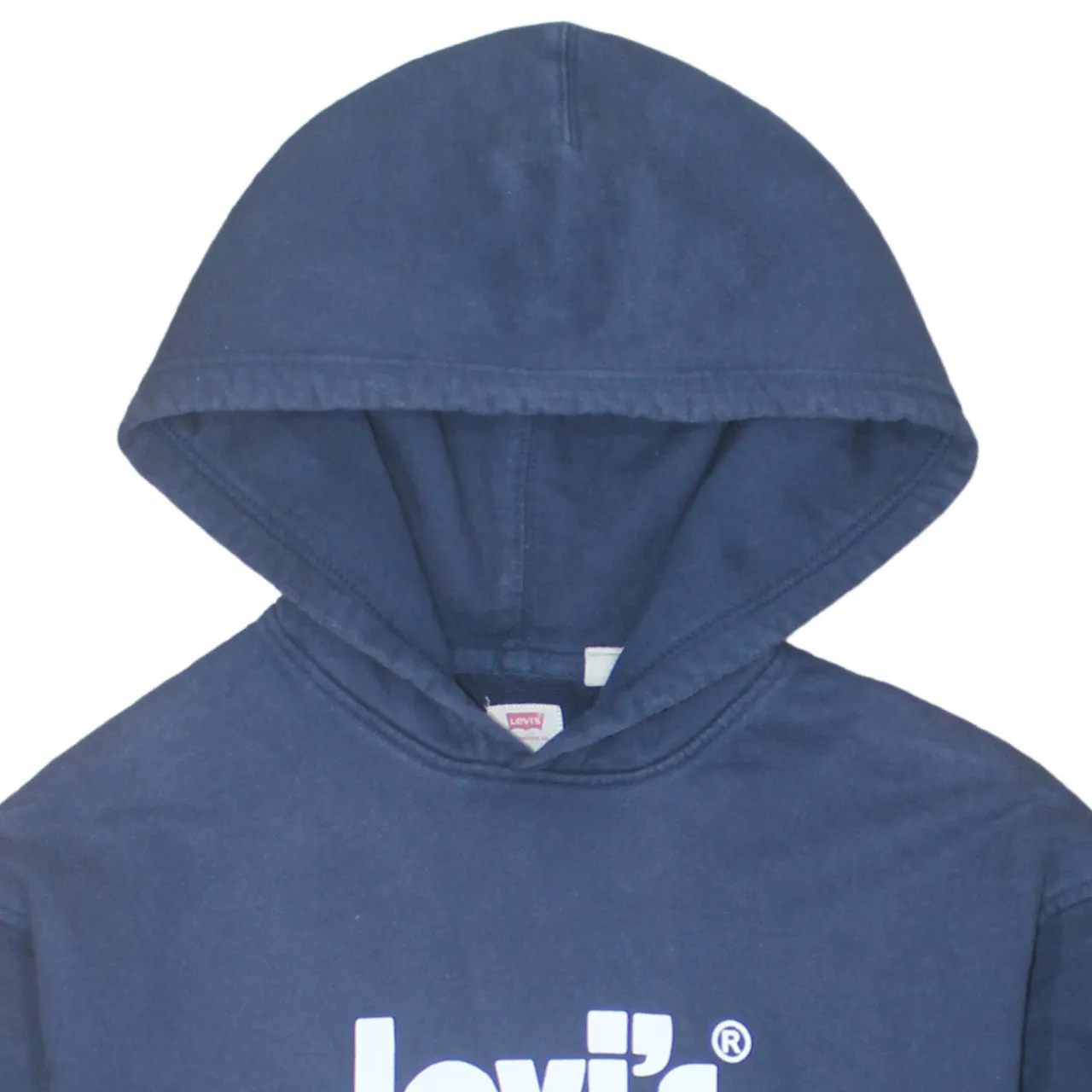 Levi's Navy Blue Hoodie Men's Medium Printed Logo Front Pocket Pullover Sweatshirt sold by Vintage Club product image thumbnail 3