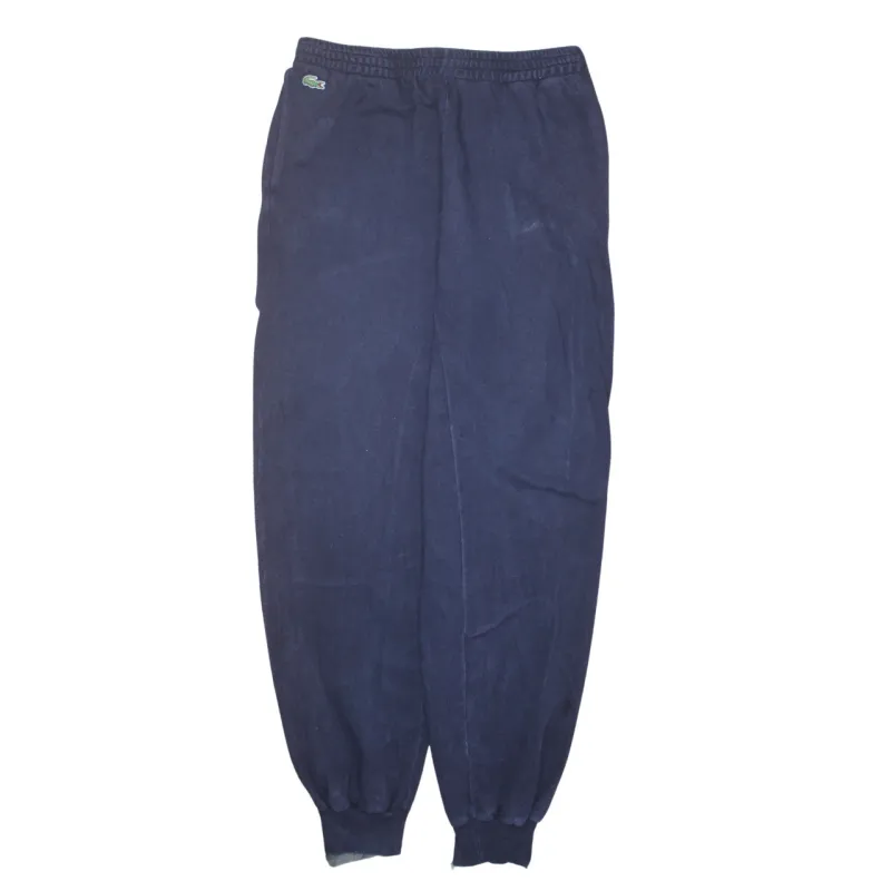 Lacoste Navy Blue Joggers Men’s 32 Embroidered Croc Logo Elasticated Cuffs Fleece Sweatpants made by Lacoste