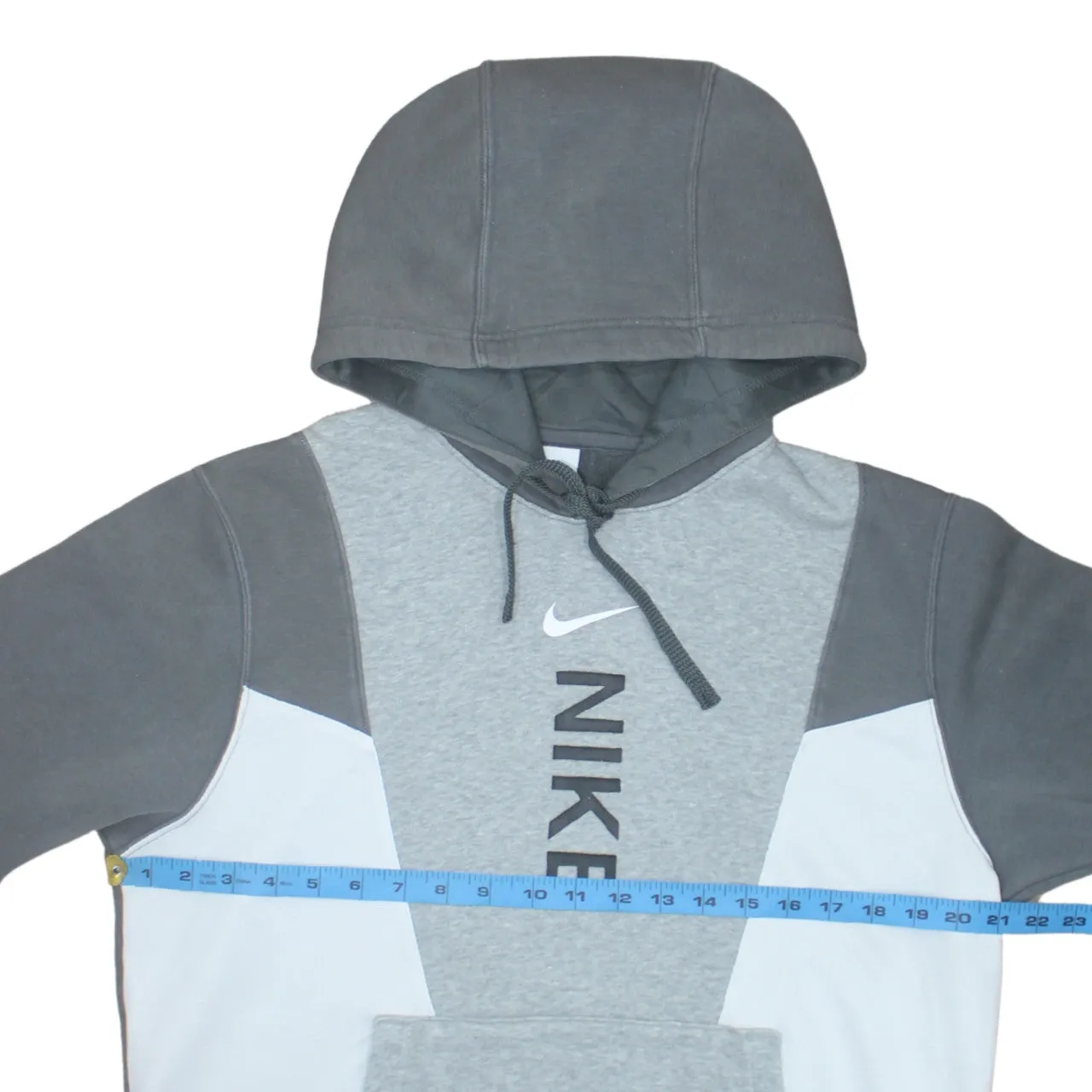 Nike Grey Colour Block Hoodie Men's Small Printed Logo Front Pocket Pullover Sweatshirt sold by Vintage Club product image thumbnail 5