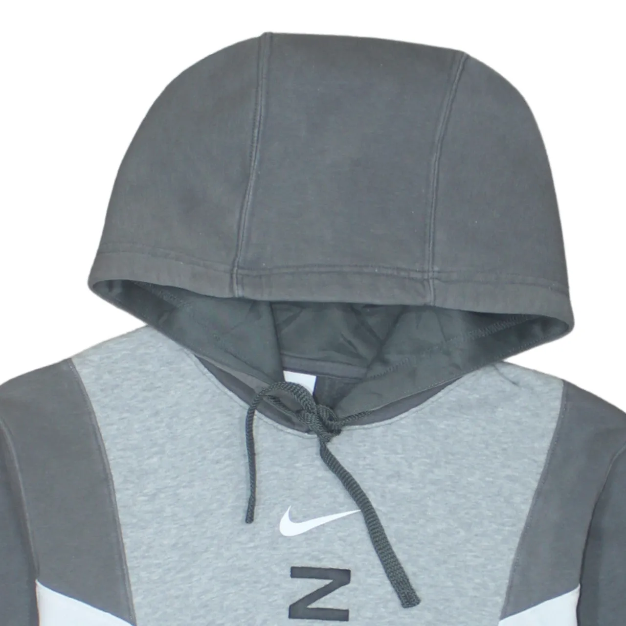 Nike Grey Colour Block Hoodie Men's Small Printed Logo Front Pocket Pullover Sweatshirt sold by Vintage Club product image thumbnail 3