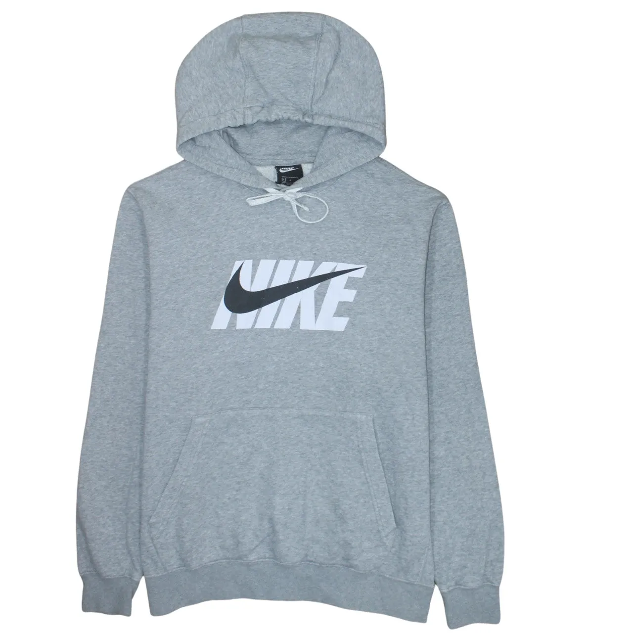 Nike Grey Hoodie Men’s Large Printed Logo Front Pocket Pullover Sweatshirt sold by Vintage Club