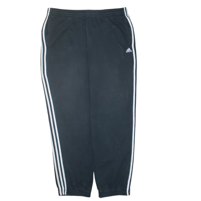 Adidas Black Joggers Men's XLarge Triple Stripe Elastic Waist Embroidered Logo Track Pants sold by Vintage Club