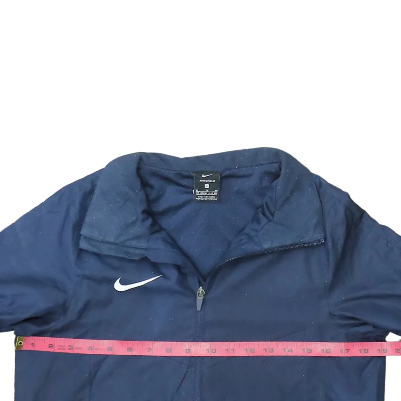 Nike Navy Blue Windbreaker Jacket Women’s XLarge Embroidered Swoosh Zip Pockets Track Top sold by Vintage Club product image thumbnail 5