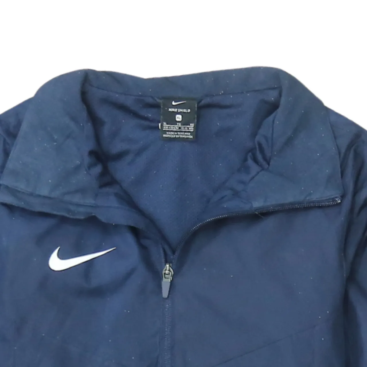 Nike Navy Blue Windbreaker Jacket Women’s XLarge Embroidered Swoosh Zip Pockets Track Top sold by Vintage Club product image thumbnail 3