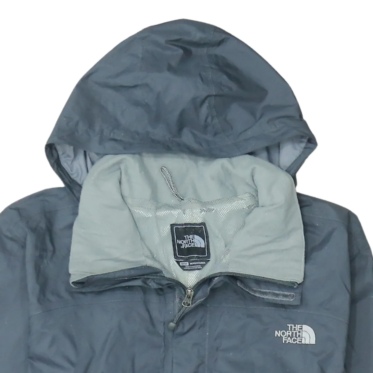 The North Face Dark Grey Hooded Windbreaker Men's Medium Embroidered Logo Zip Jacket sold by Vintage Club product image thumbnail 3
