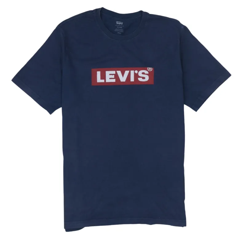 Levi's Navy Blue T Shirt Men's Small Printed Box Logo Casual Tee Top sold by Vintage Club