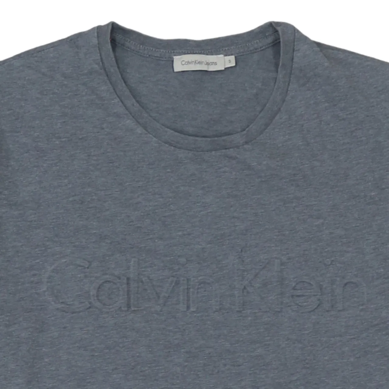 Calvin Klein Grey T Shirt Men’s Small Embossed Chest Logo Short Sleeve Casual Tee sold by Vintage Club product image thumbnail 3