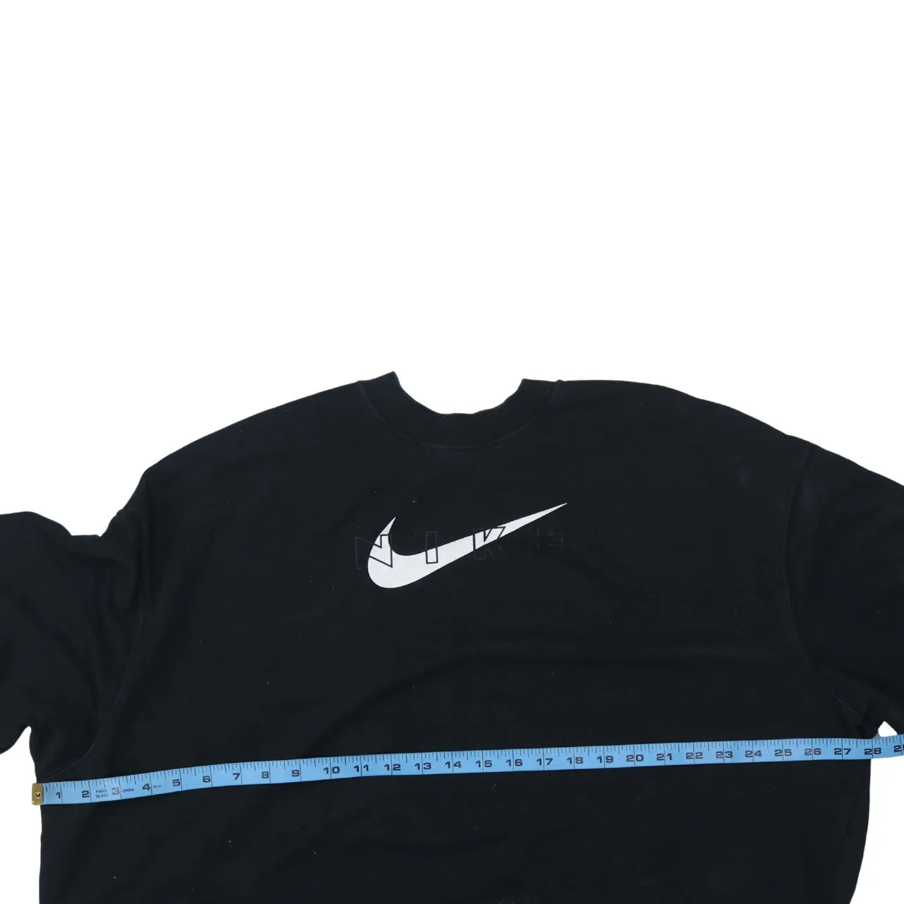 Nike Black Sweatshirt Women's XLarge Printed Swoosh Logo Crewneck Pullover Fleece Top sold by Vintage Club product image thumbnail 5