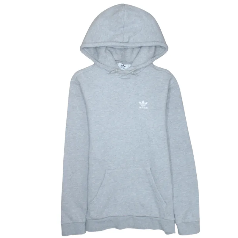 Adidas Light Grey Hoodie Men's XSmall Small Trefoil Printed Logo Front Pocket Pullover sold by Vintage Club