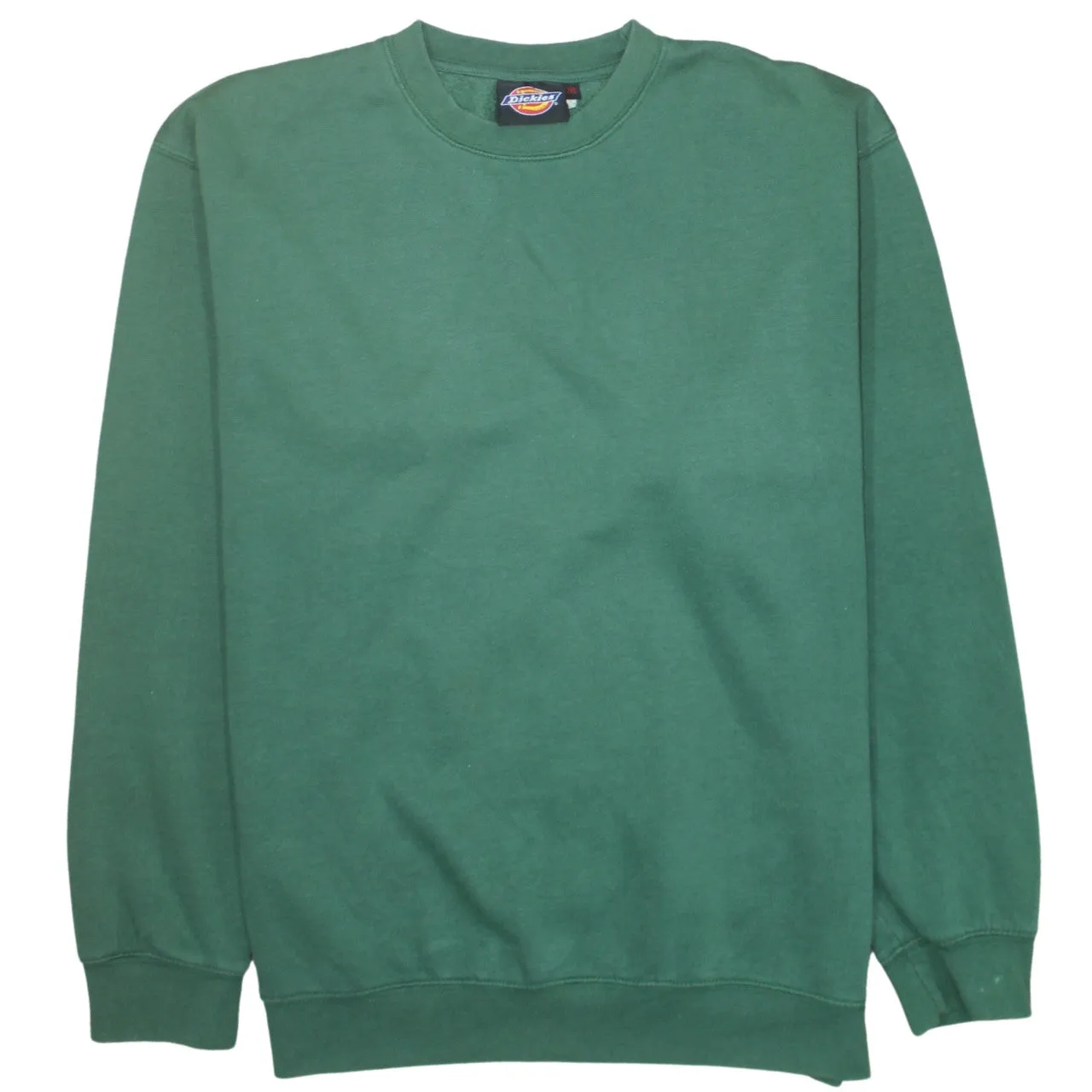 Dickies Green Sweatshirt Women’s XXLarge Crewneck Plain Pullover Ribbed Cuffs Fleece Top sold by Vintage Club