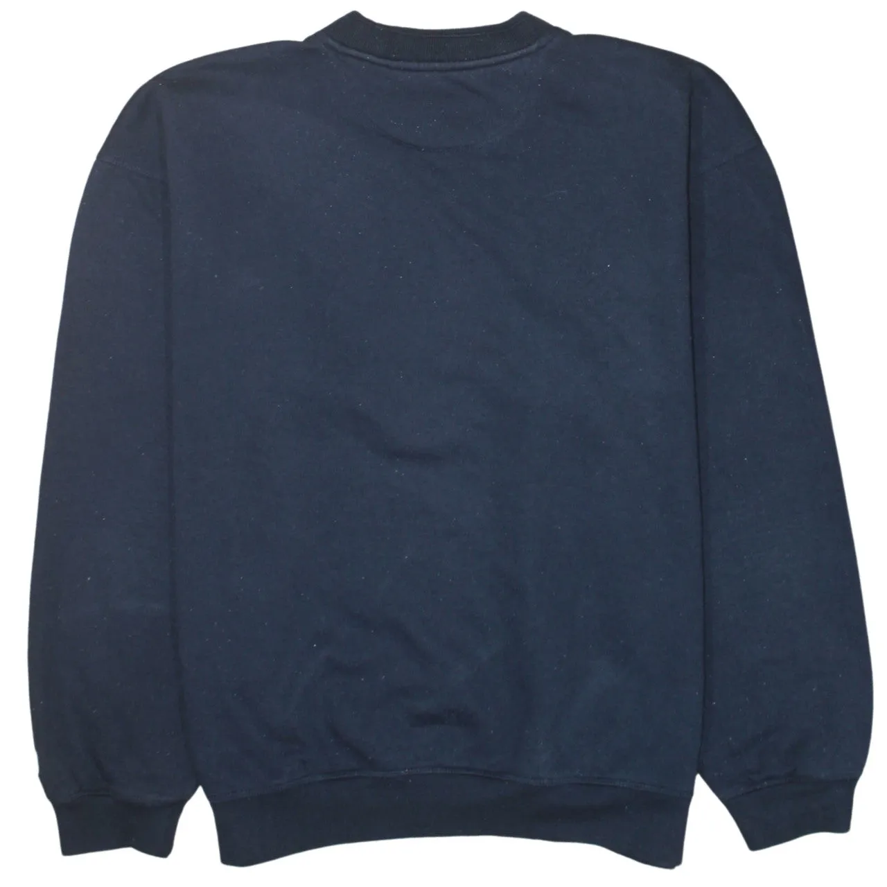 Reebok Navy Blue Sweatshirt Men's Large Embroidered Chest Logo Ribbed Crewneck Pullover Top sold by Vintage Club product image thumbnail 2