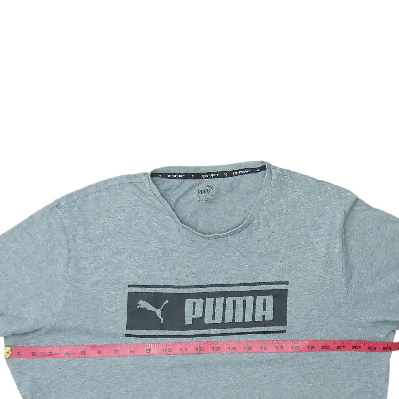 Puma Light Grey T Shirt Women’s XXLarge Printed Box Logo Short Sleeve Casual Top sold by Vintage Club product image thumbnail 5