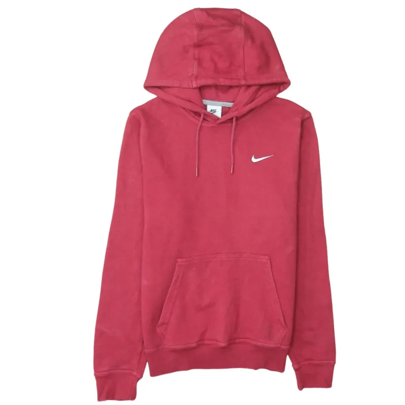 Nike Burgundy Red Hoodie Men's Small Embroidered Swoosh Drawstring Pocket Pullover Sweatshirt sold by Vintage Club