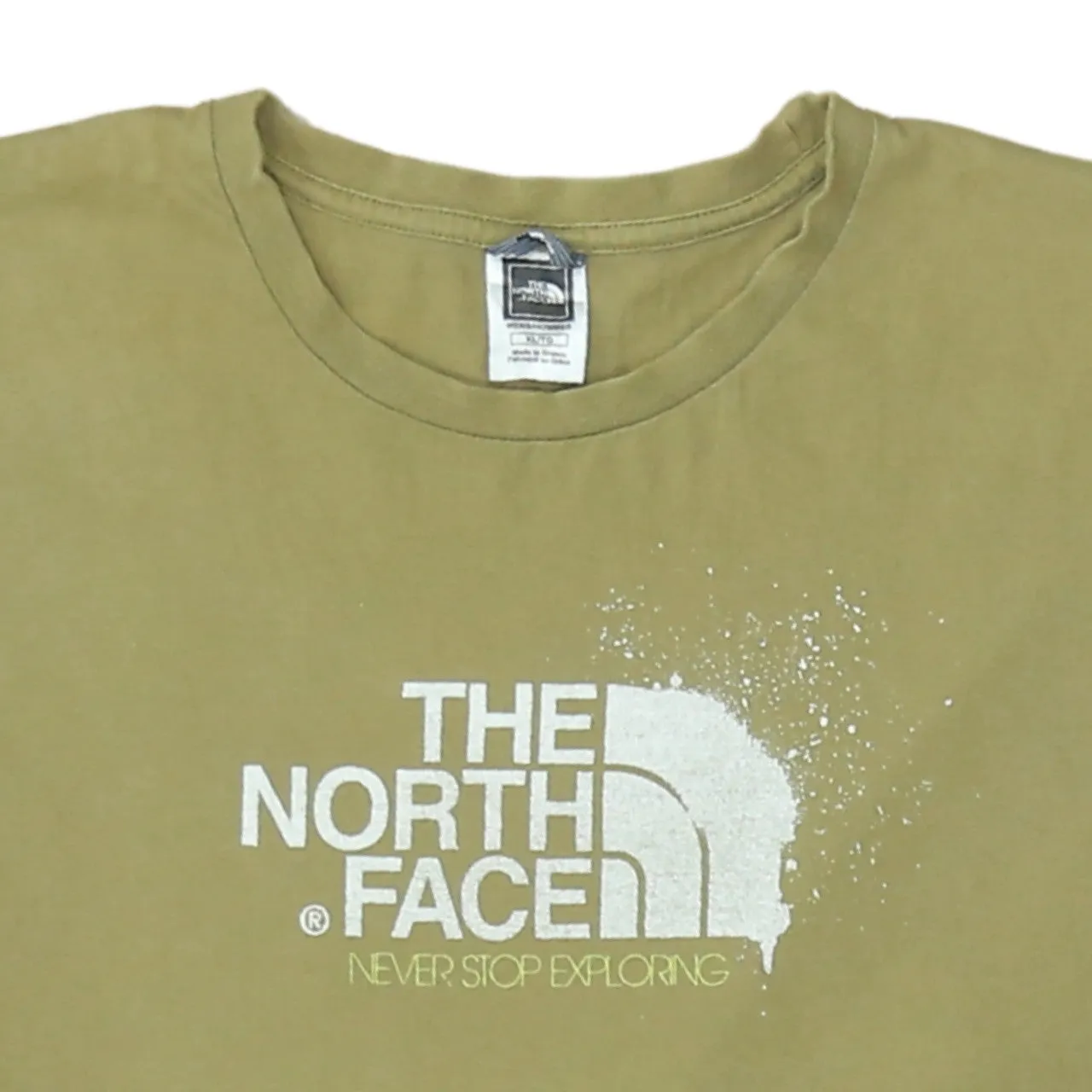 The North Face Khaki Green T Shirt Men's XLarge Printed Logo Front Back Tee Top sold by Vintage Club product image thumbnail 3
