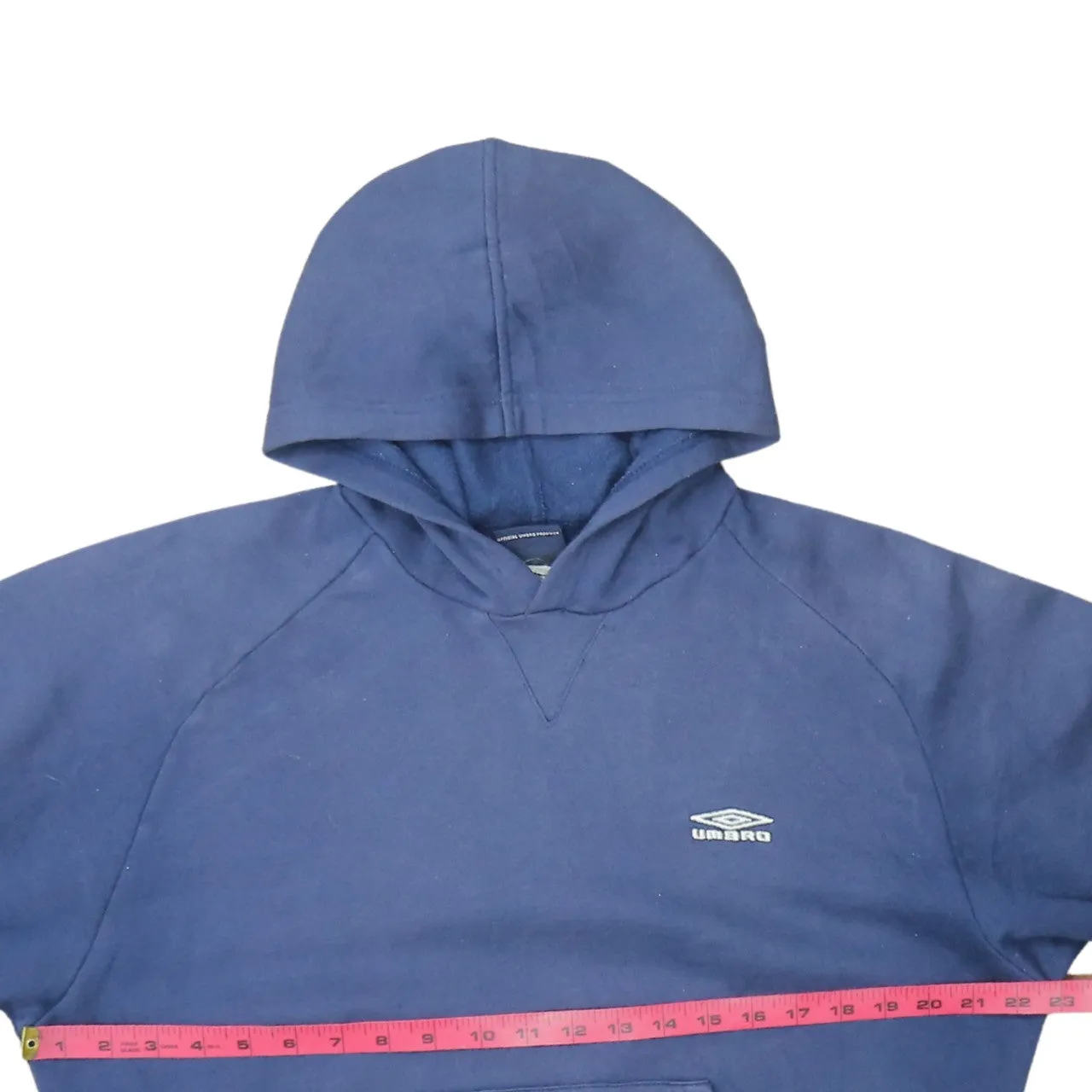 Umbro Navy Blue Hoodie Men's Medium Embroidered Chest Logo Front Pocket Pullover Sweatshirt sold by Vintage Club product image thumbnail 5