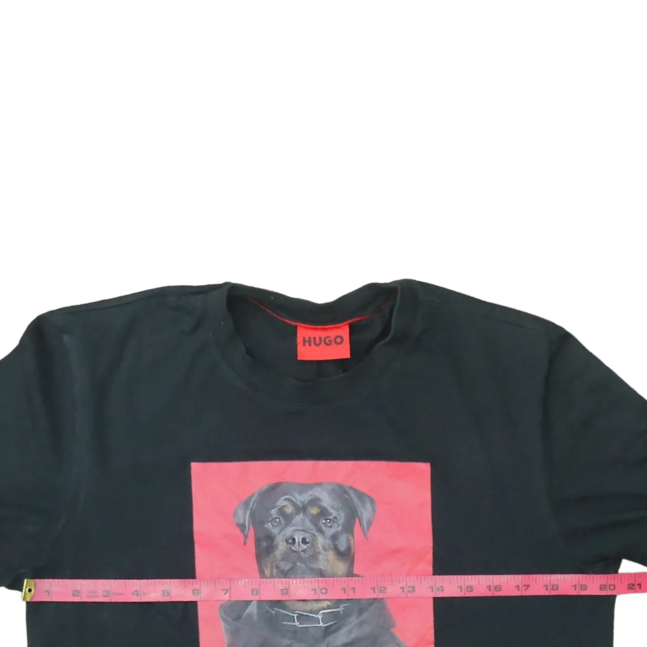 HUGO BOSS Black Graphic T Shirt Men’s Medium Dog Photo Printed Front Casual Tee sold by Vintage Club product image thumbnail 5