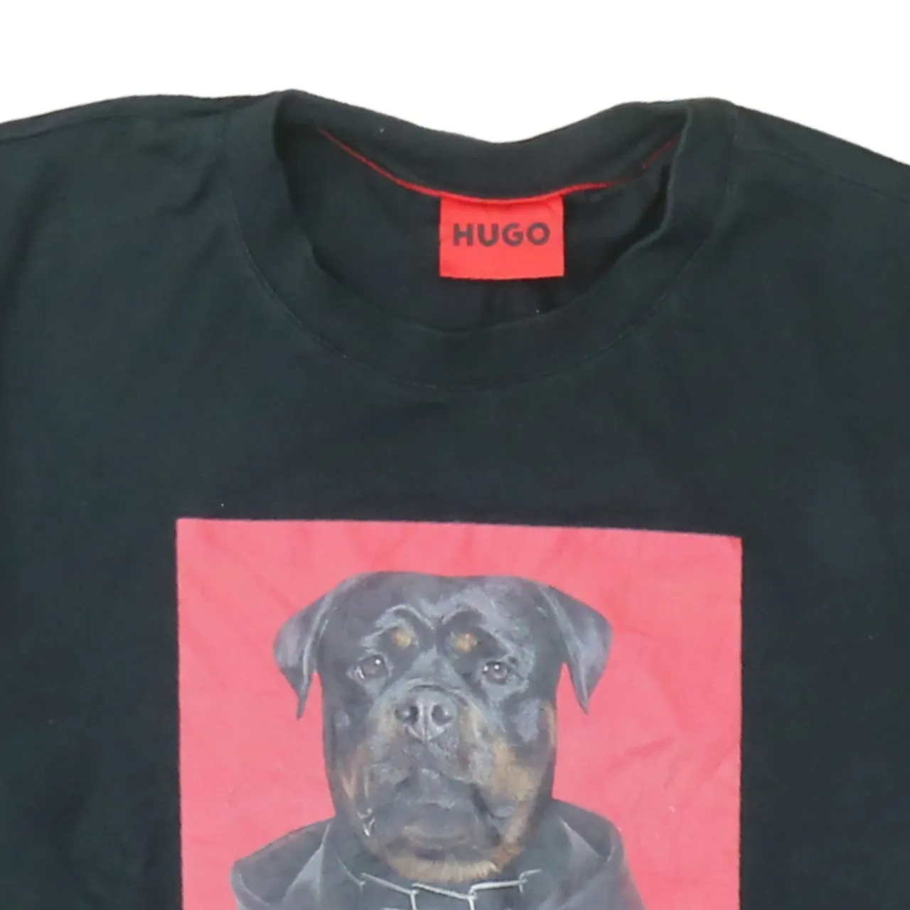 HUGO BOSS Black Graphic T Shirt Men’s Medium Dog Photo Printed Front Casual Tee sold by Vintage Club product image thumbnail 3