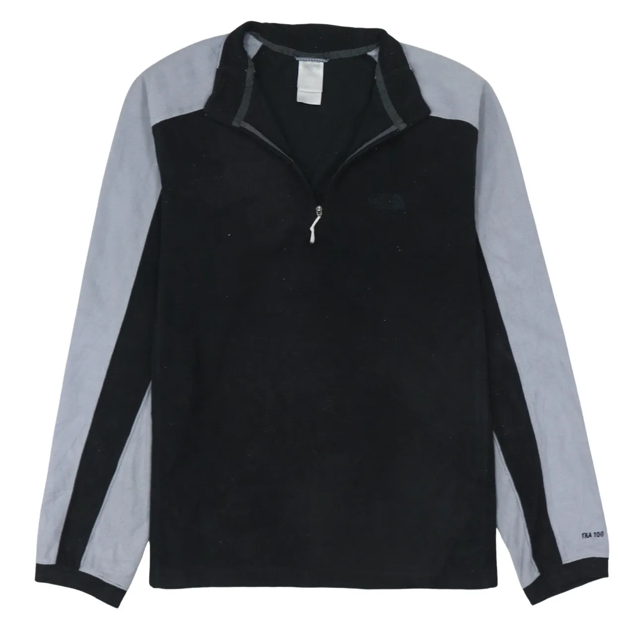 The North Face Black Grey Fleece Jumper Men's Small Quarter Zip Embroidered Logo Top sold by Vintage Club