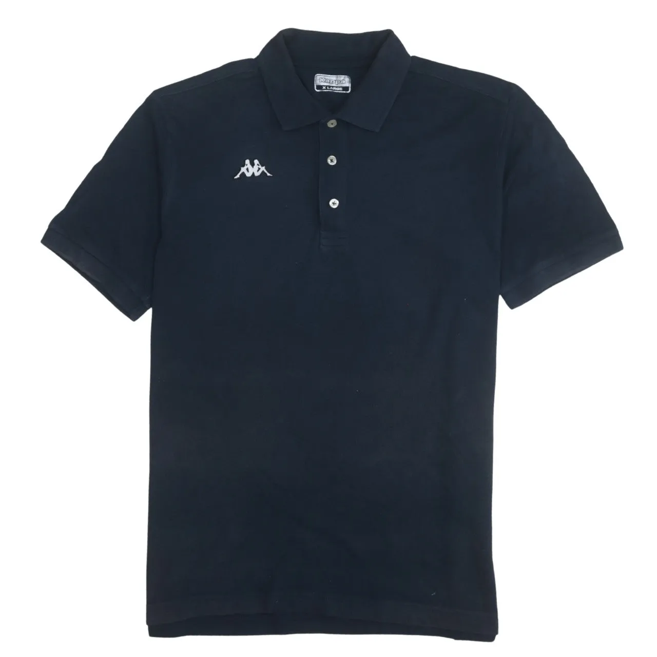 Kappa Navy Blue Polo Shirt Women’s XLarge Embroidered Chest Logo Short Sleeve Top sold by Vintage Club