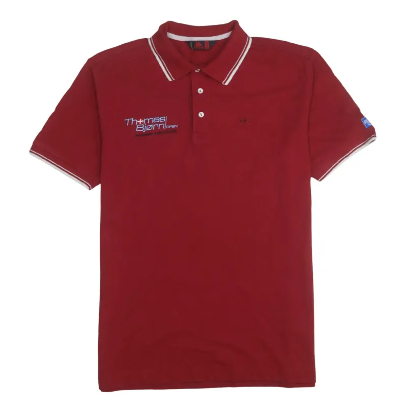 Kappa Burgundy Red Polo Shirt Women’s XLarge Embroidered Logos Contrast Tipped Collar Golf Top made by Kappa