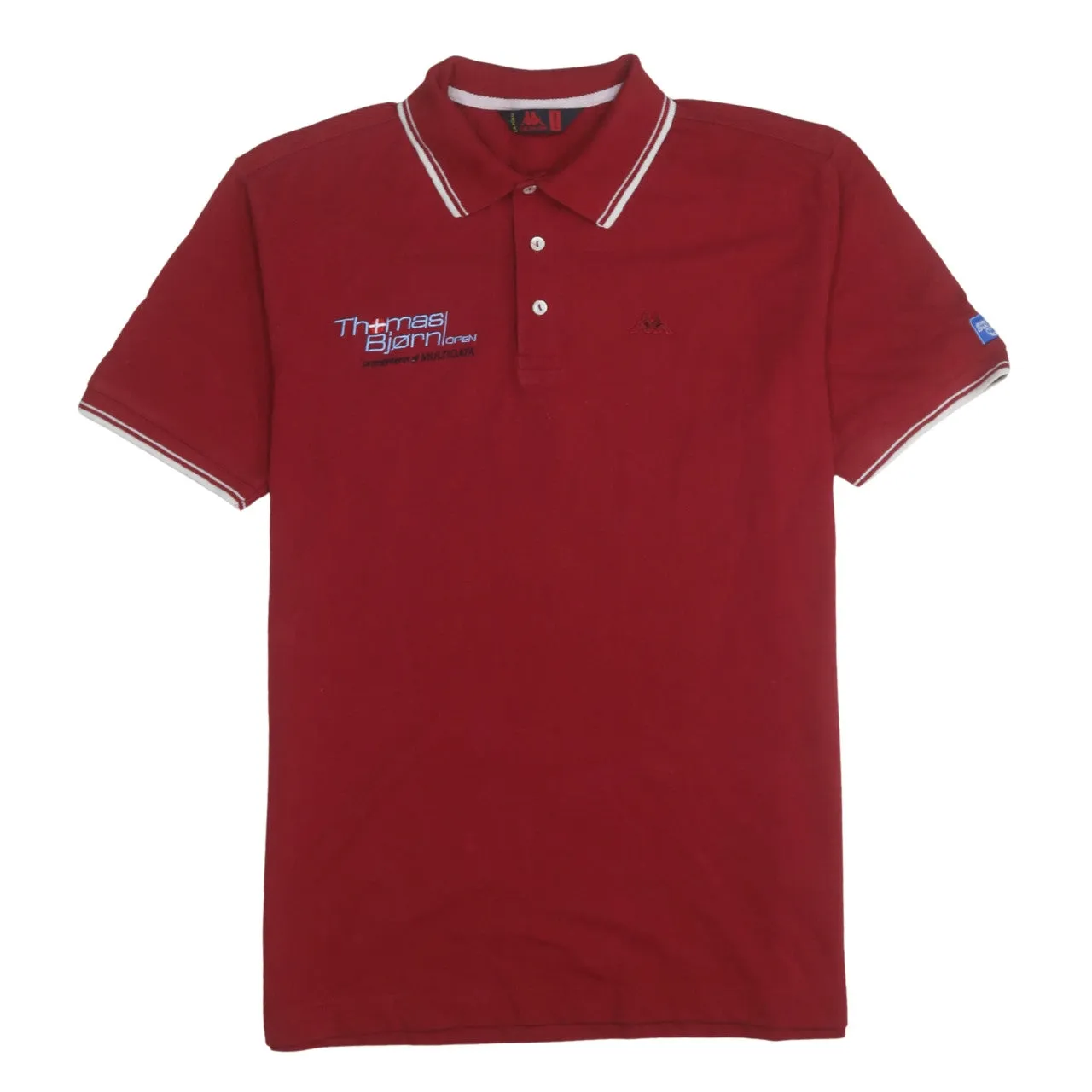Kappa Burgundy Red Polo Shirt Women’s XLarge Embroidered Logos Contrast Tipped Collar Golf Top sold by Vintage Club