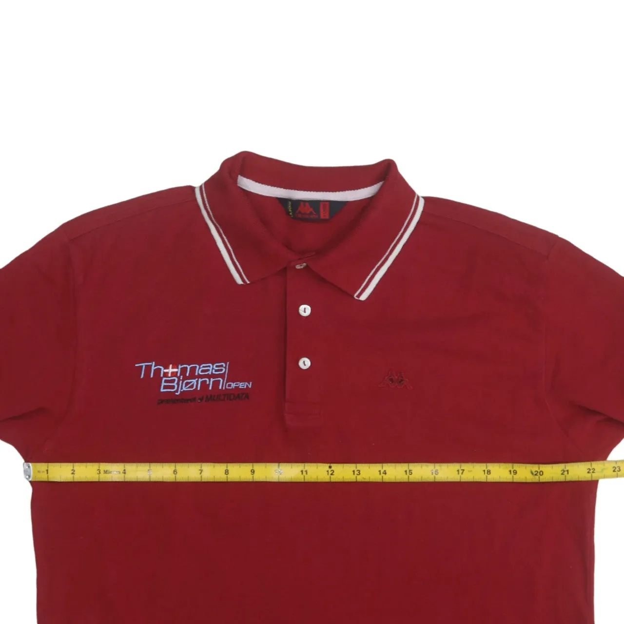 Kappa Burgundy Red Polo Shirt Women’s XLarge Embroidered Logos Contrast Tipped Collar Golf Top sold by Vintage Club product image thumbnail 5