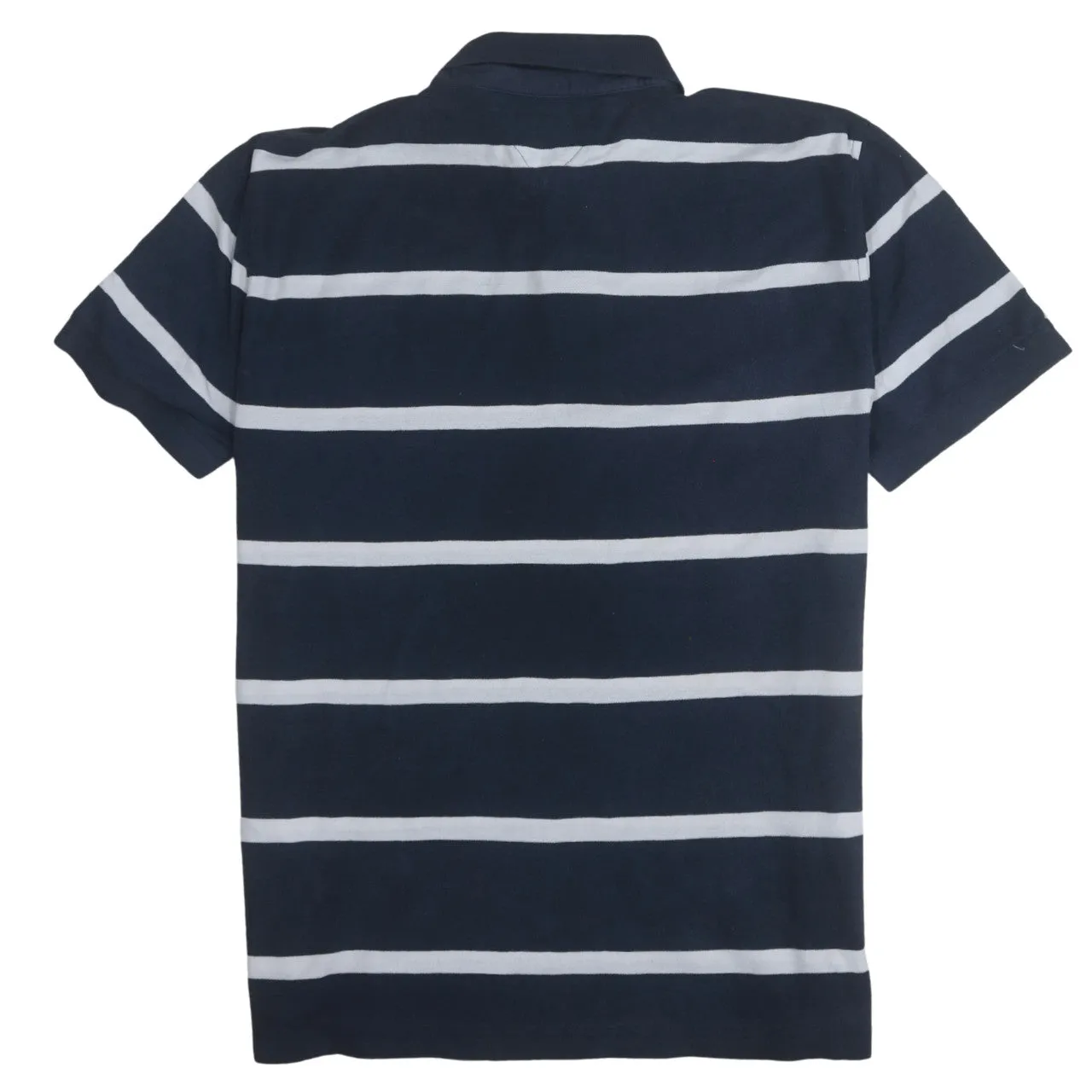 Tommy Hilfiger Navy Stripe Polo Shirt Women's XLarge Embroidered Flag Logo Short Sleeve Top sold by Vintage Club product image thumbnail 2