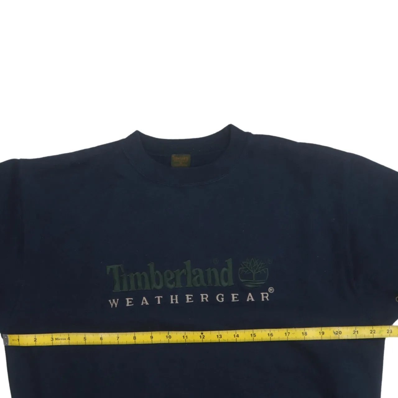Timberland Navy Blue Sweatshirt Men's Medium Embroidered Weathergear Logo Crewneck Pullover sold by Vintage Club product image thumbnail 5