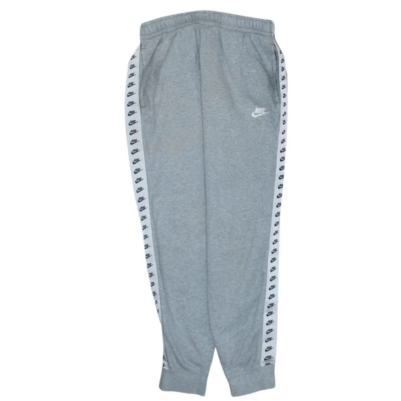 Nike Grey Joggers Men's Medium Side Logo Tape Embroidered Swoosh Cuffed Sweatpants made by Nike