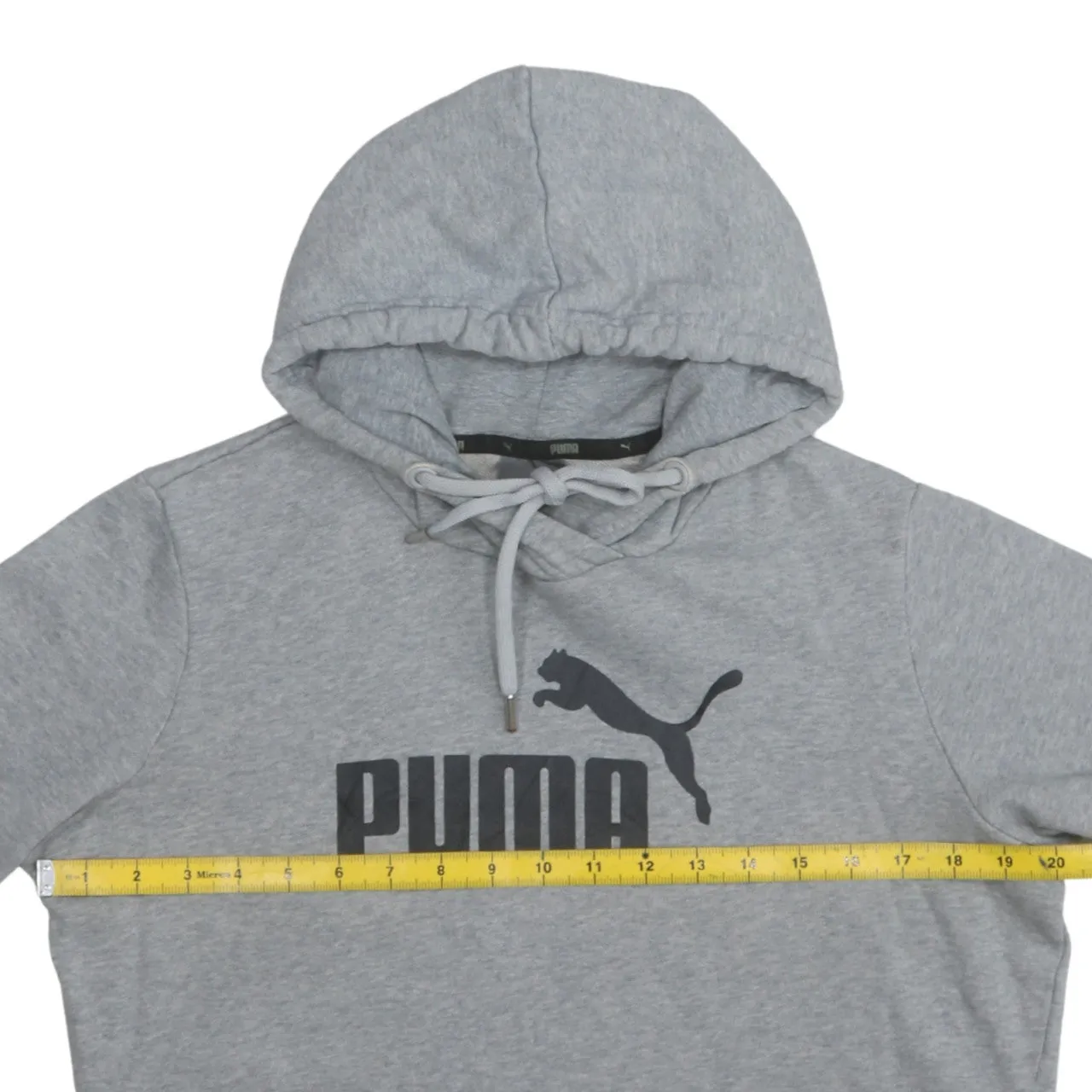 Puma Grey Hoodie Women’s XLarge Printed Logo Drawstring Hood Front Pocket Pullover Sweatshirt sold by Vintage Club product image thumbnail 5