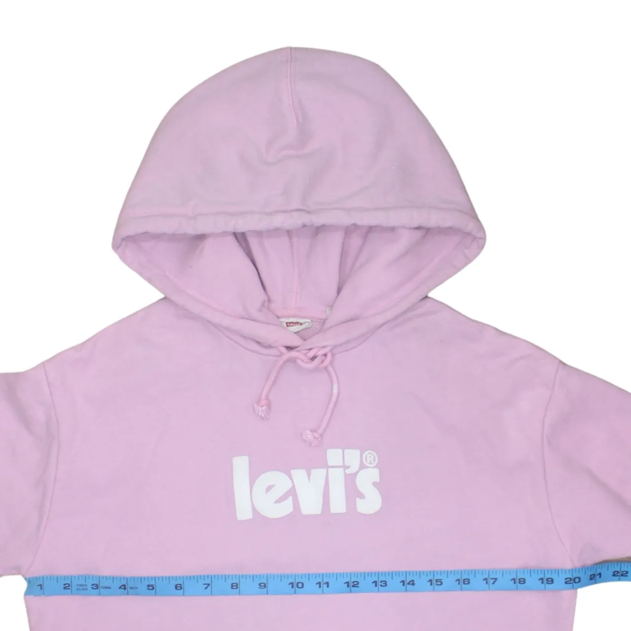 Levi's Light Pink Hoodie Men's XSmall Printed Logo Drawstring Hood Front Pocket Pullover Sweatshirt sold by Vintage Club product image thumbnail 5