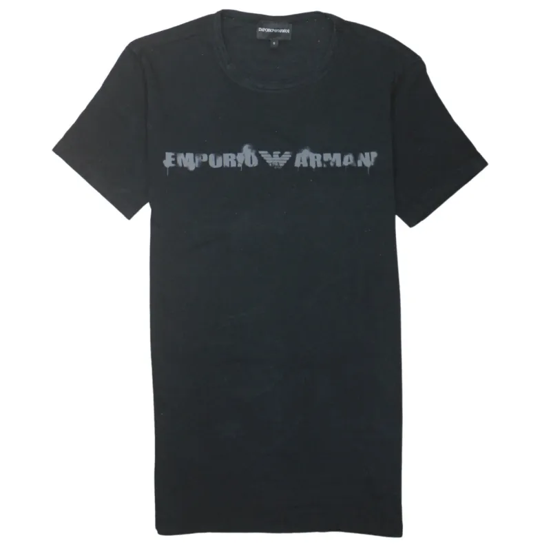 Emporio Armani Black T Shirt Women’s Small Printed Logo Front Short Sleeve Casual Top made by Emporio Armani