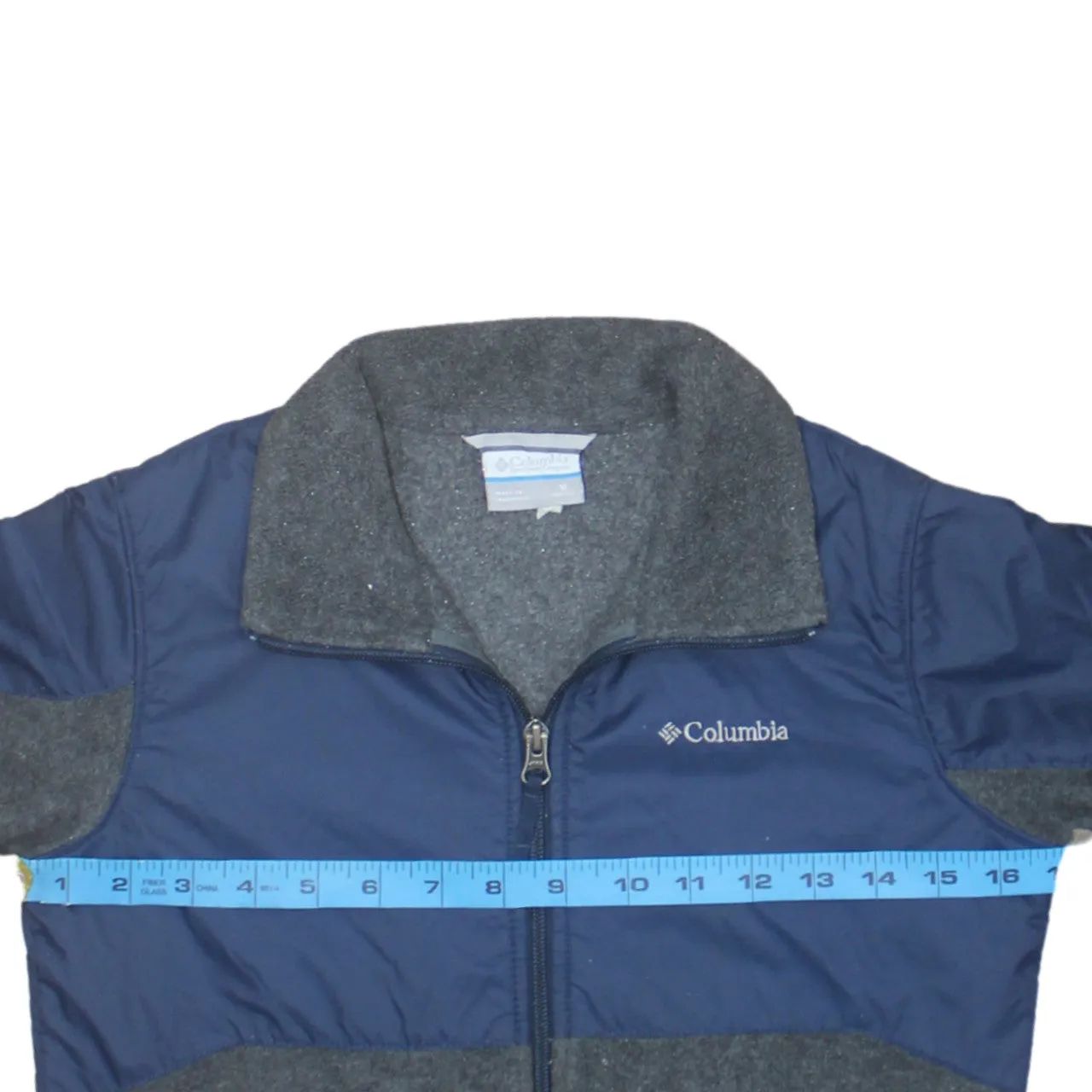 Columbia Navy Grey Fleece Jacket Women's Medium Full Zip Embroidered Logo Outdoor Coat sold by Vintage Club product image thumbnail 5