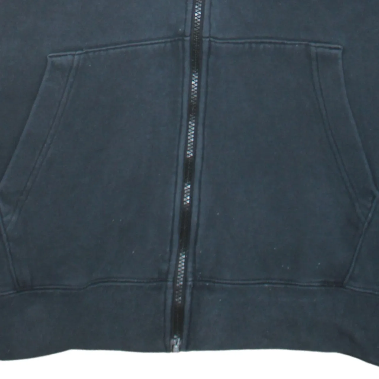 Nike Black Full Zip Hoodie Men's Medium Embroidered Swoosh Split Pocket Fleece Sweatshirt sold by Vintage Club product image thumbnail 4