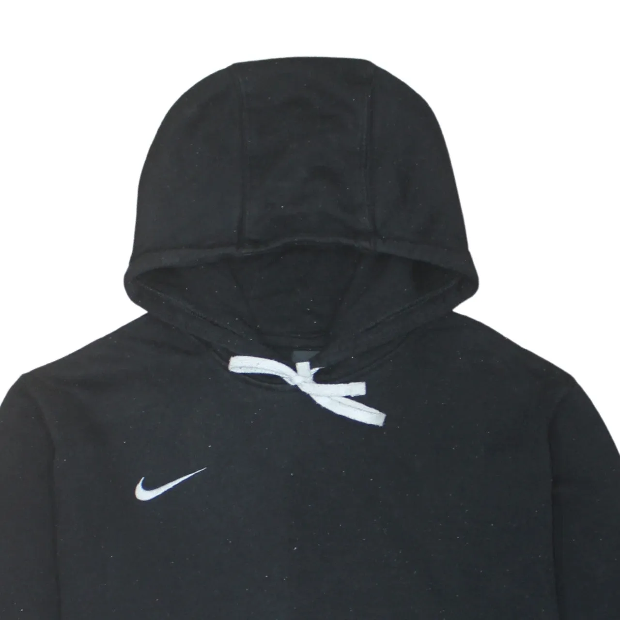 Nike Black Hoodie Women’s XLarge Embroidered Swoosh White Drawstring Front Pocket Sweatshirt sold by Vintage Club product image thumbnail 3