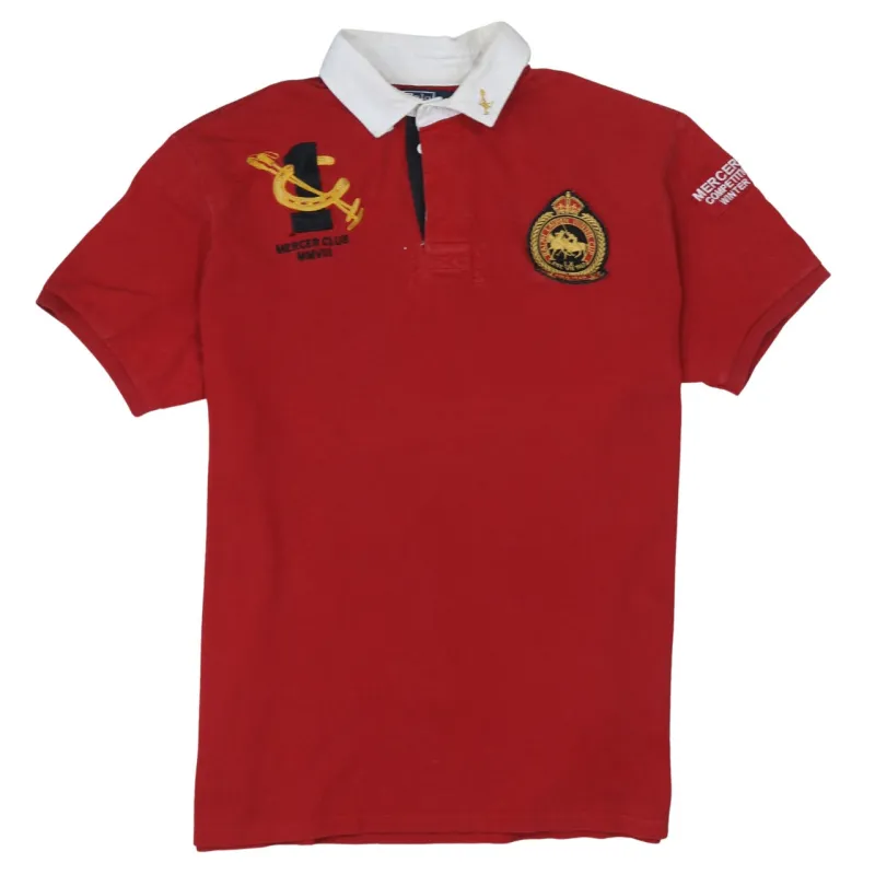Polo Ralph Lauren Red Polo Shirt Women's XXLarge Embroidered Crest Logos Mercer Club Rugby Top sold by Vintage Club