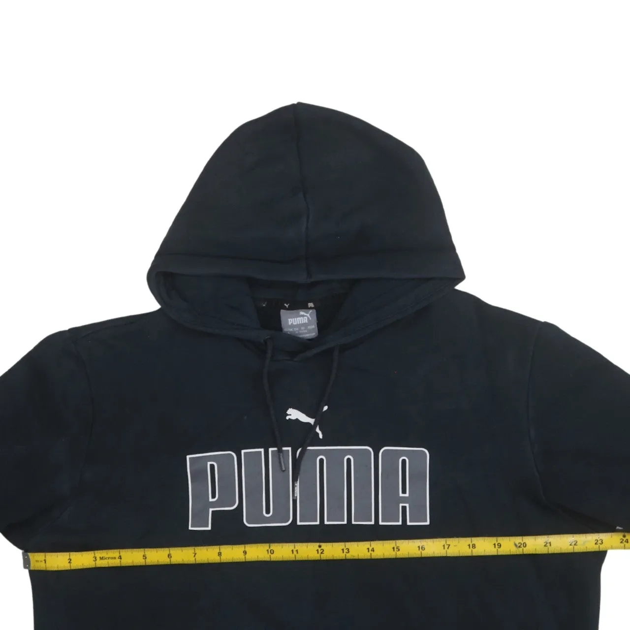 Puma Black Hoodie Women’s Large Printed Big Logo Drawstring Pullover Sweatshirt sold by Vintage Club product image thumbnail 5