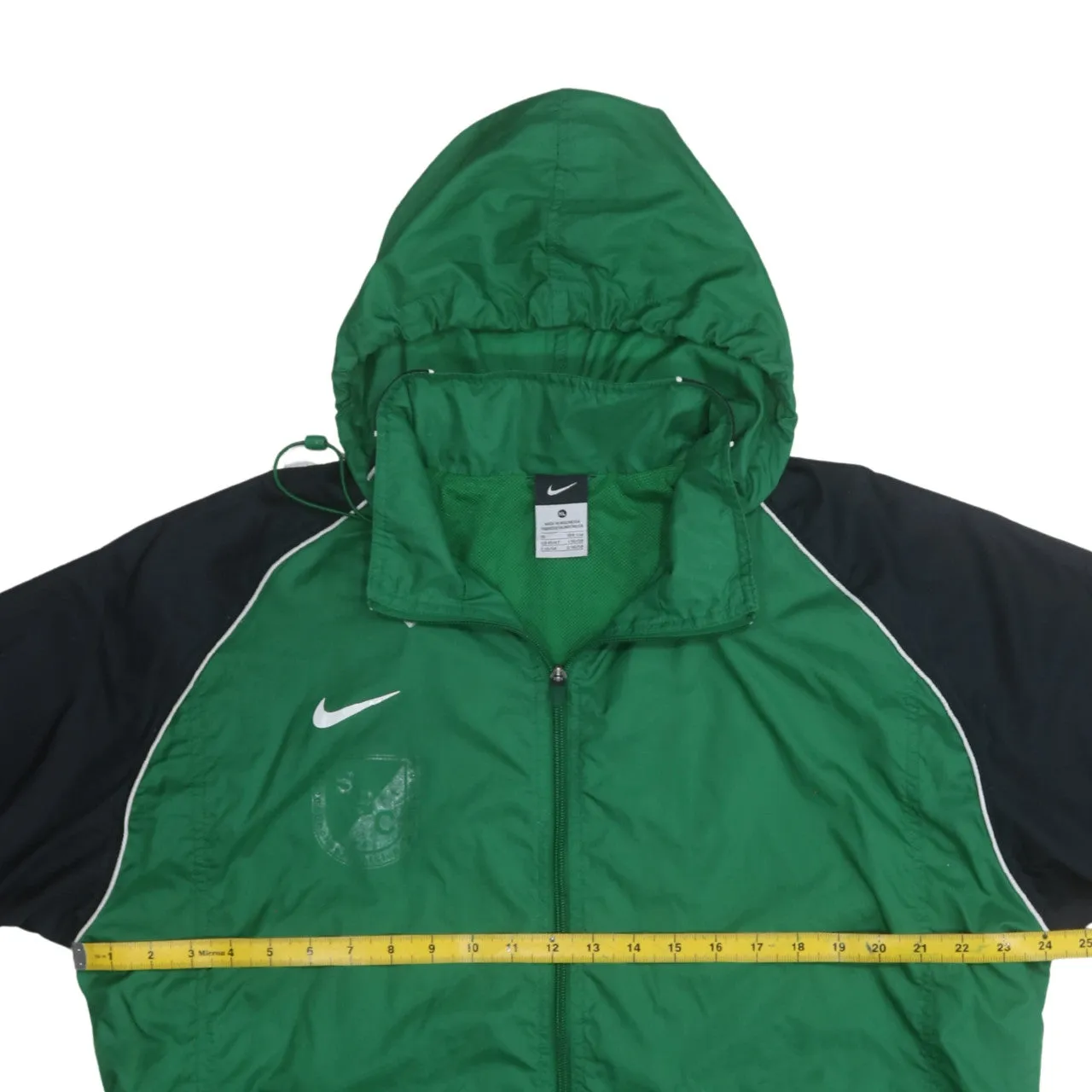 Nike Green Hooded Windbreaker Women’s XLarge Embroidered Swoosh Zip Front Mesh Lined Jacket sold by Vintage Club product image thumbnail 5