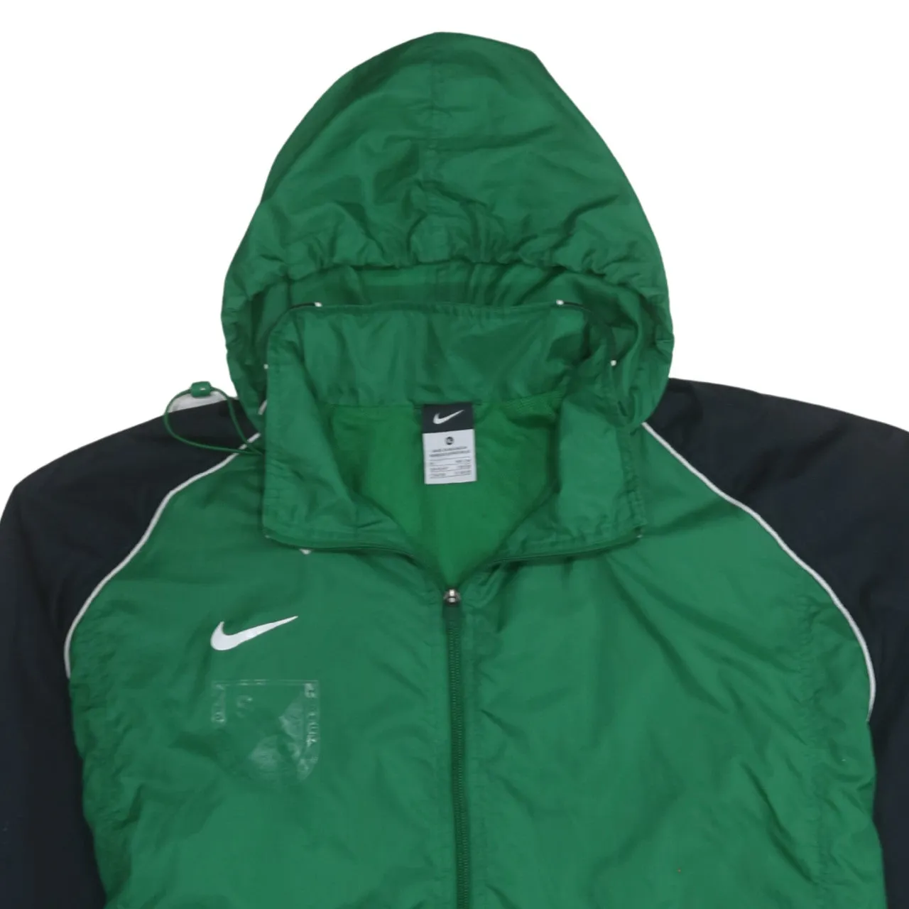Nike Green Hooded Windbreaker Women’s XLarge Embroidered Swoosh Zip Front Mesh Lined Jacket sold by Vintage Club product image thumbnail 3